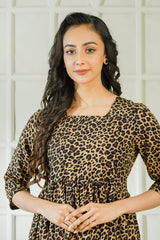 MeBae Stitched Frock Collection-Leopard Charm Frock