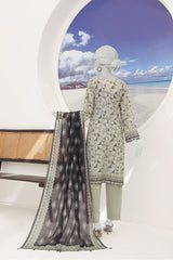 Almeerah Unstitched 3 Piece Stripe Dora Luxury Lawn Vol-01 Collection'2025-Light Pista Green Charm