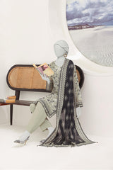 Almeerah Unstitched 3 Piece Stripe Dora Luxury Lawn Vol-01 Collection'2025-Light Pista Green Charm