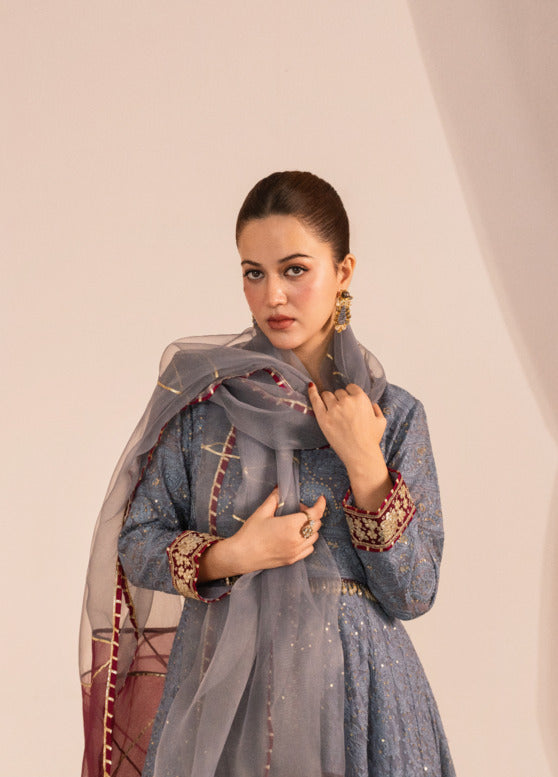 Zaaviay Stitched 3 Piece Luxury Formals Collection'2025-Lilac Breeze