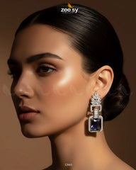 Lilac Geometric Drop Earrings - Zeesy Jewellery