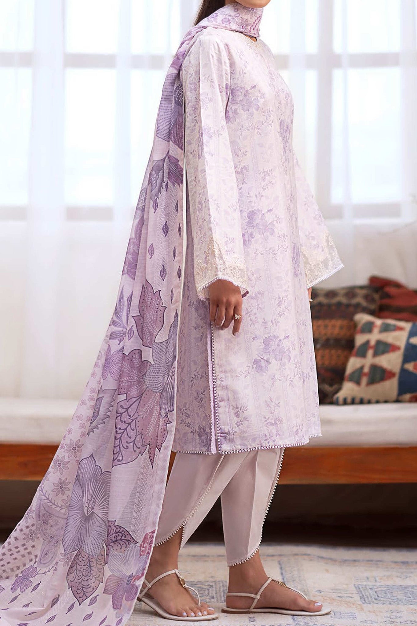 Ilara By Seran Unstitched 3 Piece Digital Printed Cambric Edit Collection'2024-09-Lilas