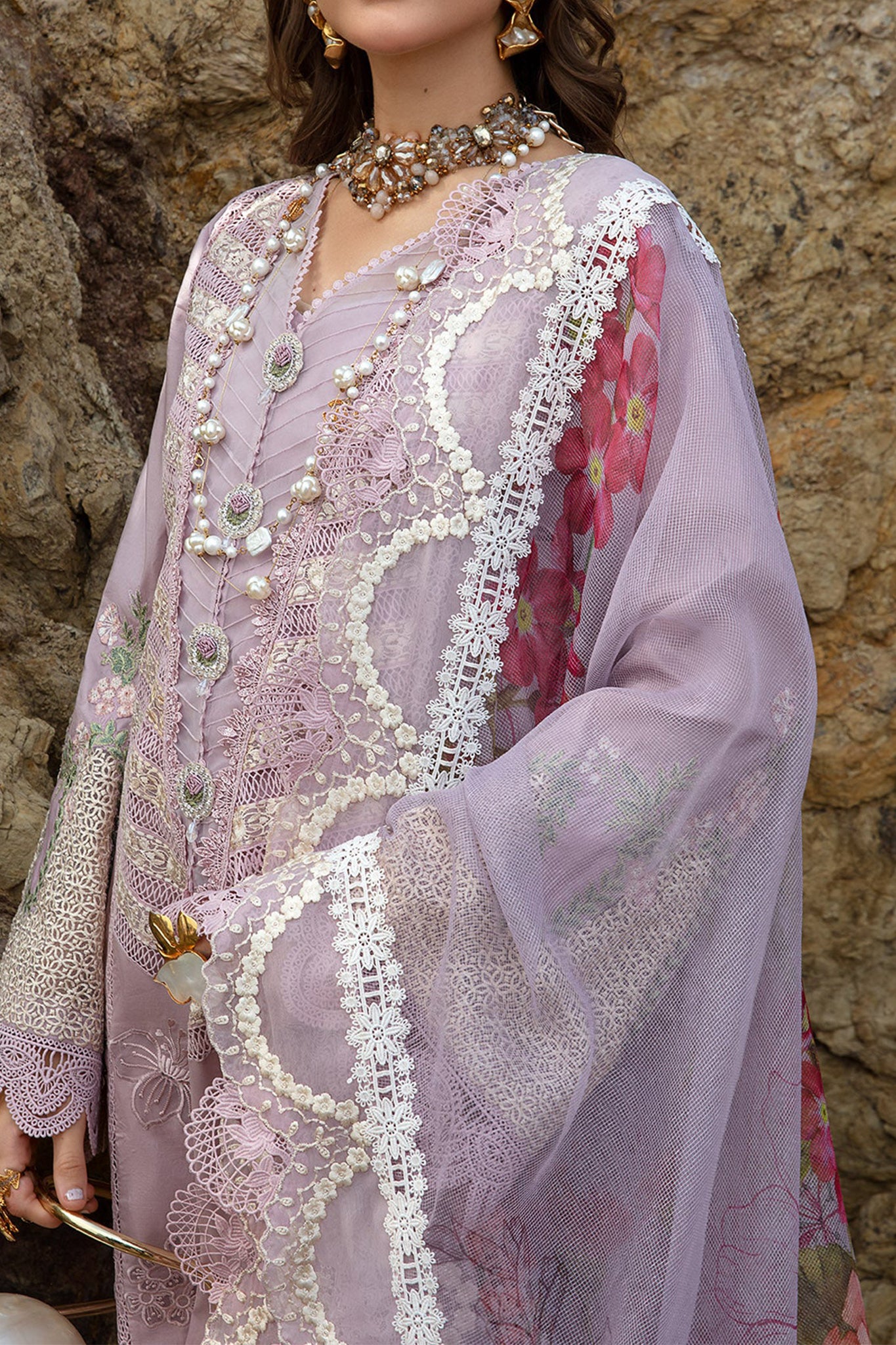 Saira Shakira By Crimson Unstitched 3 Piece Luxury Lawn Collection'2024-Lillie De Jong Amethyst