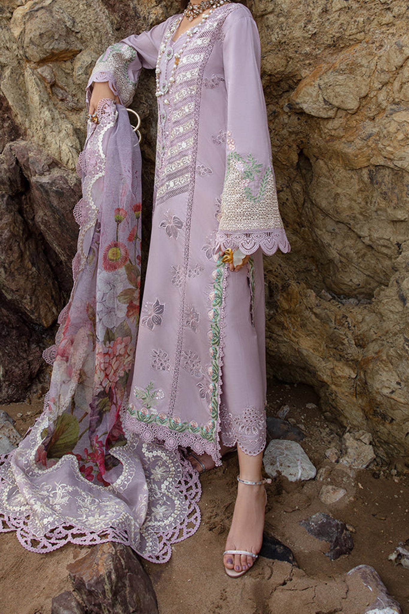 Saira Shakira By Crimson Unstitched 3 Piece Luxury Lawn Collection'2024-Lillie De Jong Amethyst