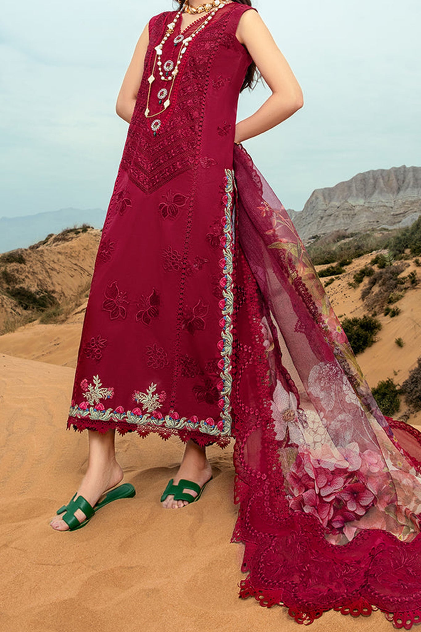 Saira Shakira By Crimson Unstitched 3 Piece Luxury Lawn Collection'2024-Lillie De Jong Cherry