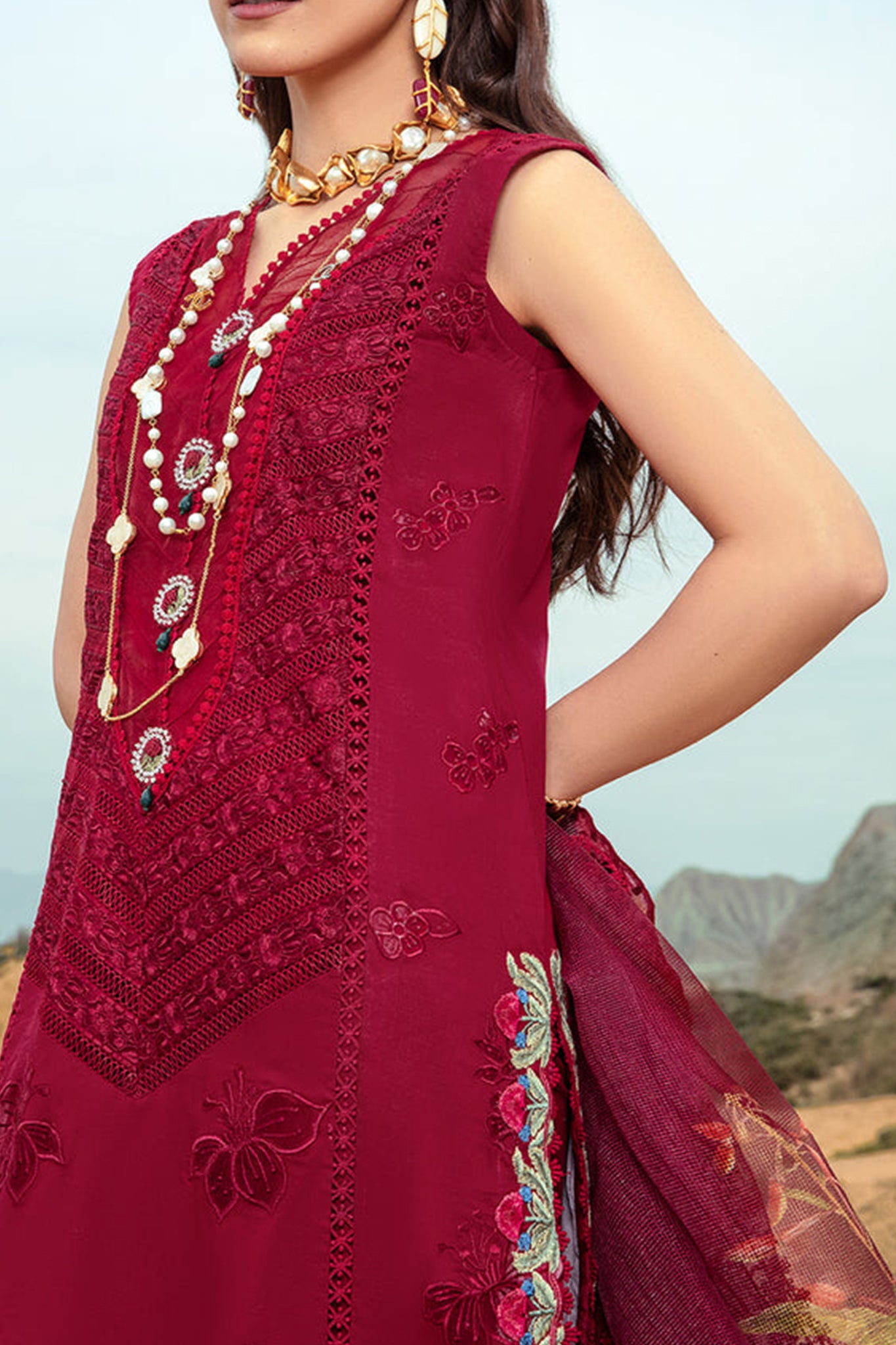 Saira Shakira By Crimson Unstitched 3 Piece Luxury Lawn Collection'2024-Lillie De Jong Cherry