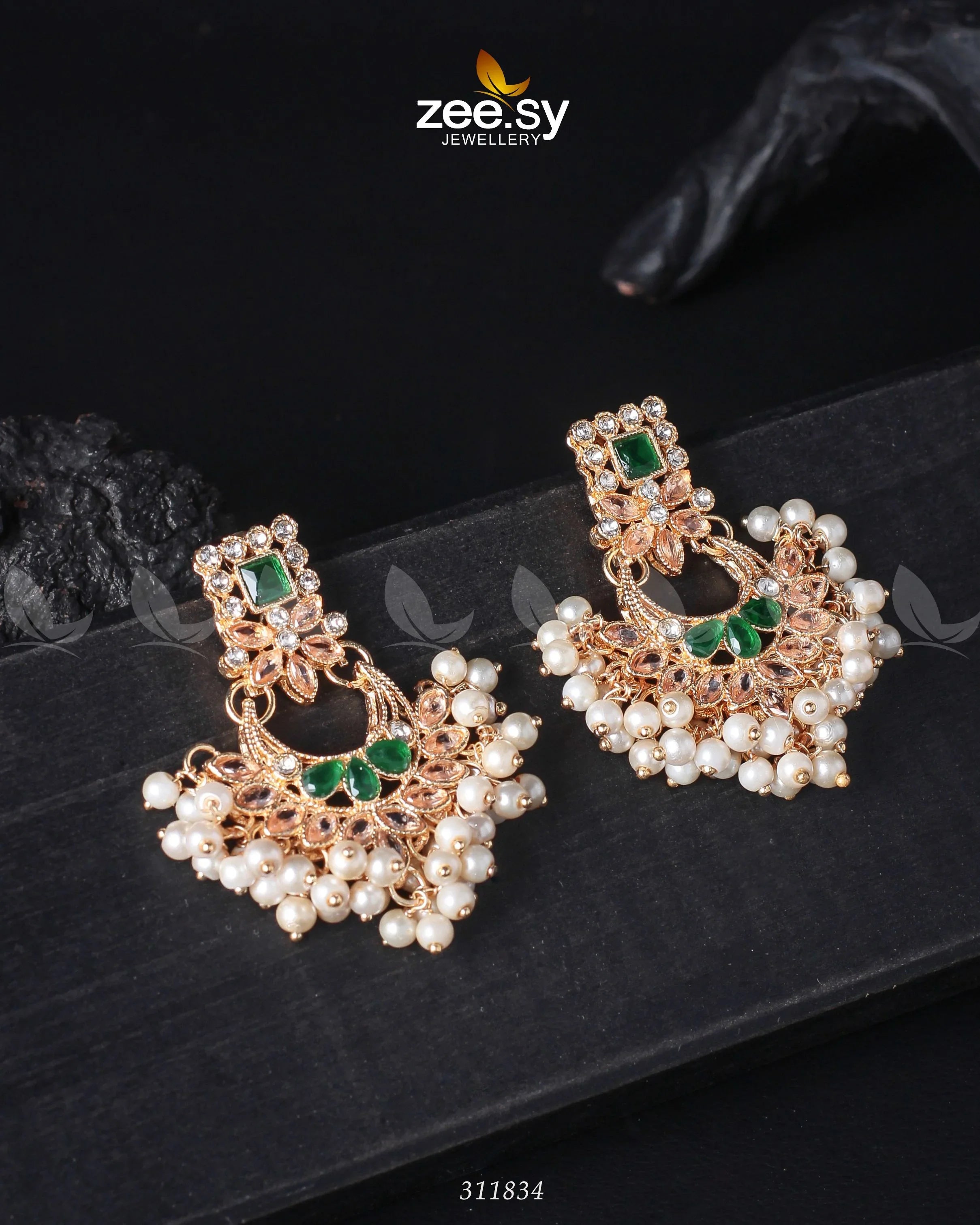 Lily Earrings Green - Zeesy Jewellery
