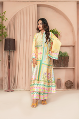 Silk Affair by Madiha Gohar Stitched Summer Suit-Limon Aura