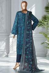 Bin Saeed Stitched 3 Piece Exclusive Printed Lawn Vol-02 Suit-LSM-2747-Blue