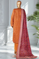 Bin Saeed Stitched 3 Piece Exclusive Printed Lawn Vol-02 Suit-LSM-2748-Rust