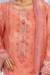 Bin Saeed Stitched 3 Piece Exclusive Printed Lawn Vol-02 Suit-LSM-2752-Tea Pink
