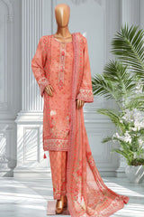 Bin Saeed Stitched 3 Piece Exclusive Printed Lawn Vol-02 Suit-LSM-2752-Tea Pink