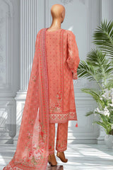 Bin Saeed Stitched 3 Piece Exclusive Printed Lawn Vol-02 Suit-LSM-2752-Tea Pink