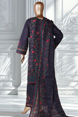 Bin Saeed Stitched 3 Piece Exclusive Printed Lawn Vol-02 Suit-LSM-2753-Navy Blue