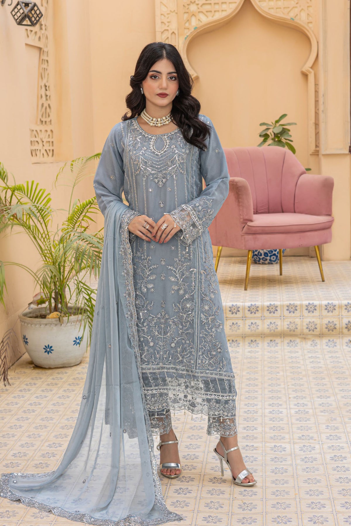Maya By Azmeerah Stitched 3 Piece Hand Emb Chiffon Collection'2025-05-Lumora