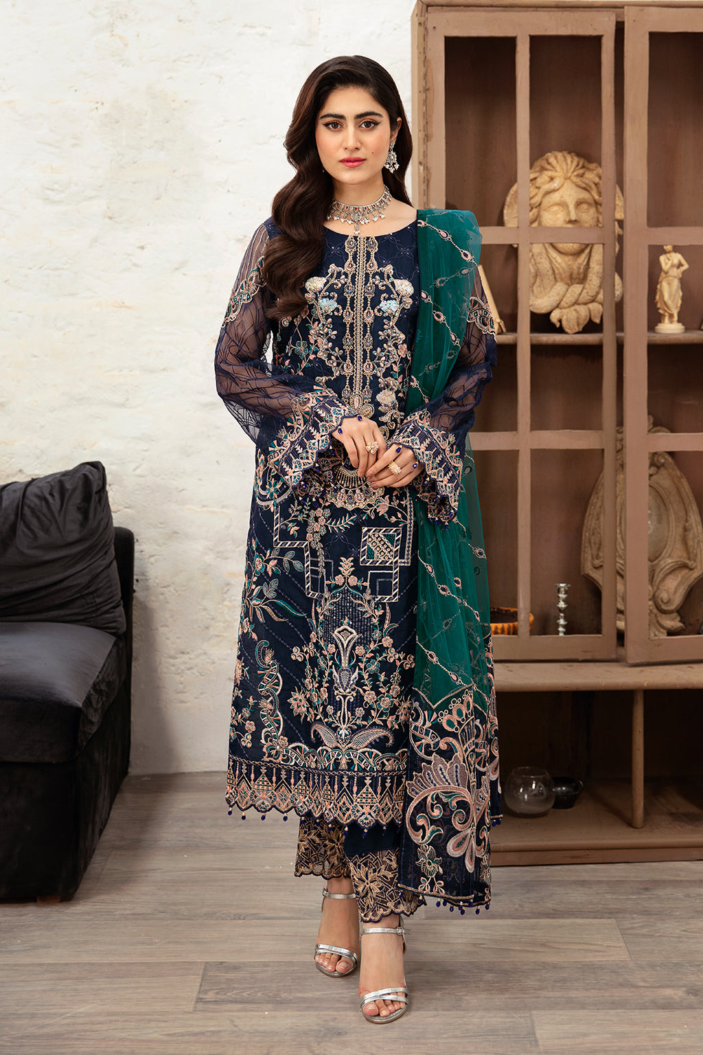 Minhal by Ramsha Unstitched 3 Piece Formals Vol-10 Collection'2025-M-1009
