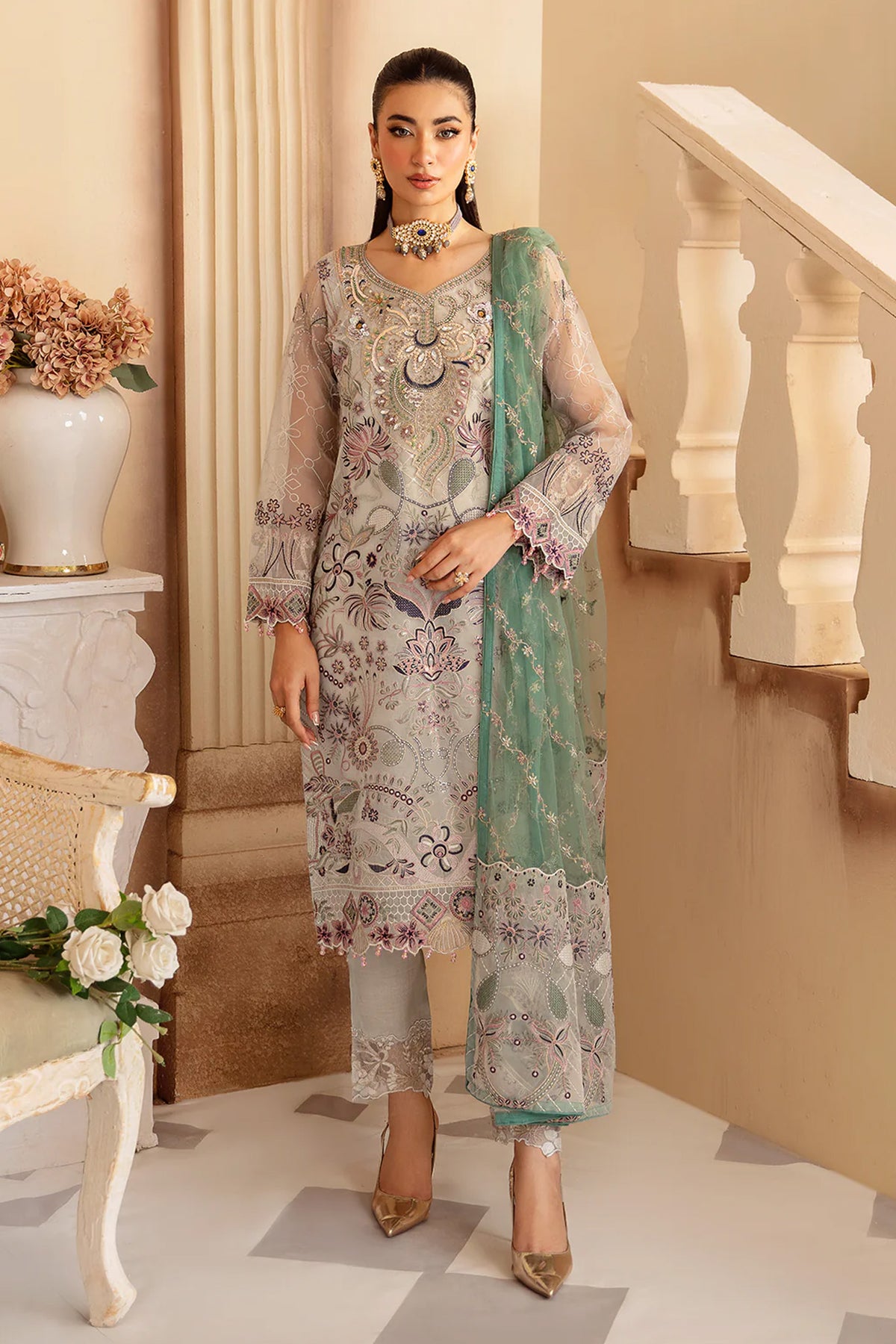 Minhal by Ramsha Unstitched 3 Piece Formals Vol-12 Collection'2025-M-1202