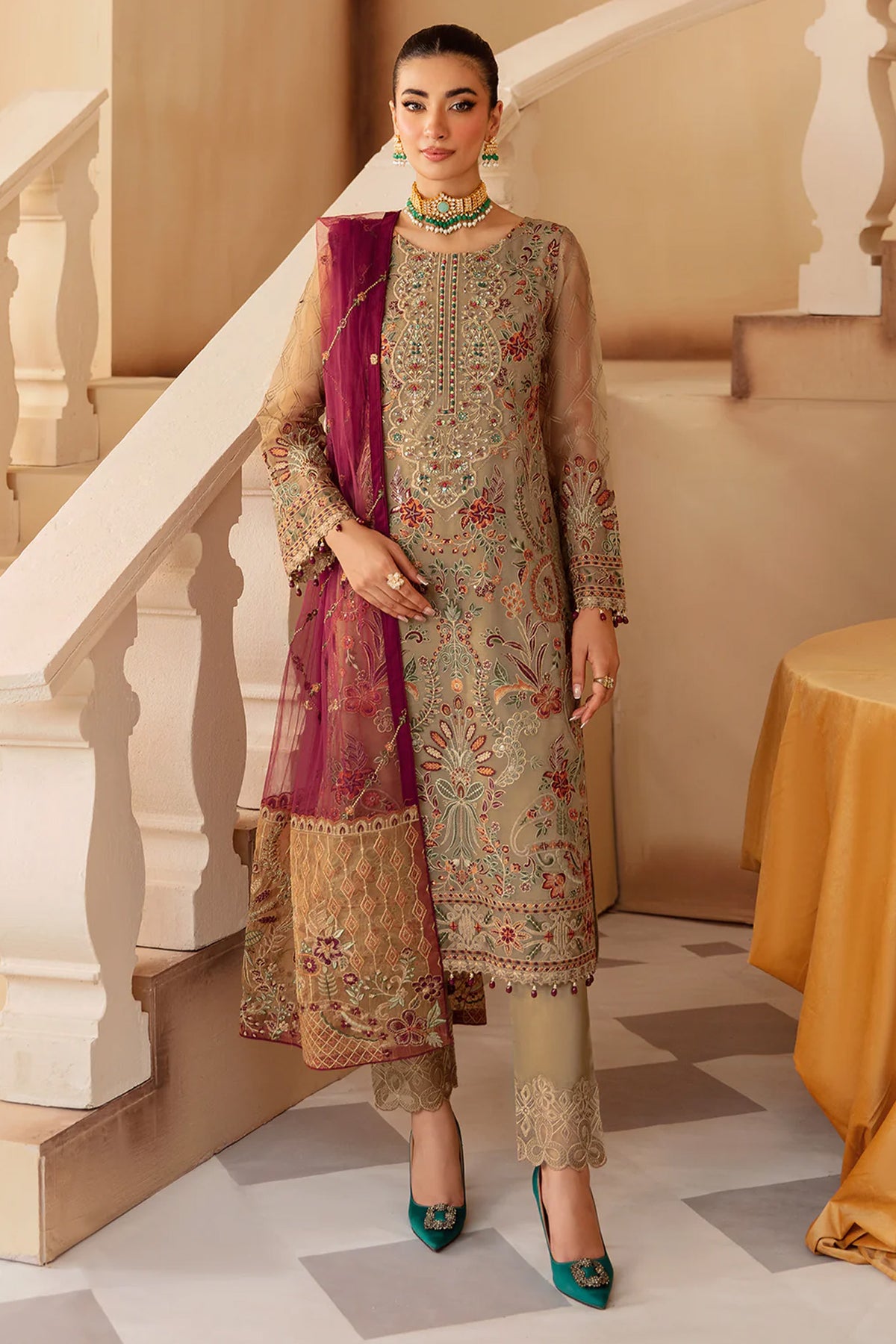 Minhal by Ramsha Unstitched 3 Piece Formals Vol-12 Collection'2025-M-1208