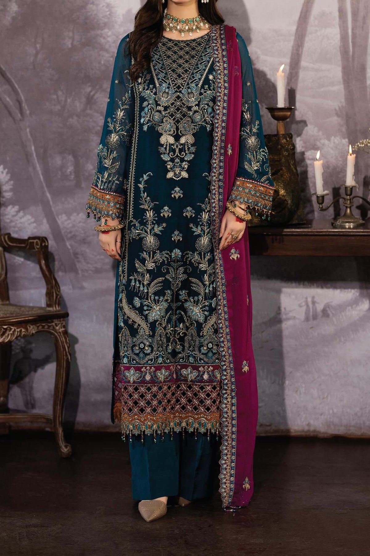 Enliven Majestic by Imrozia Unstitched 3 Piece Luxury Chiffon Collection'2024-M-62-Carmen