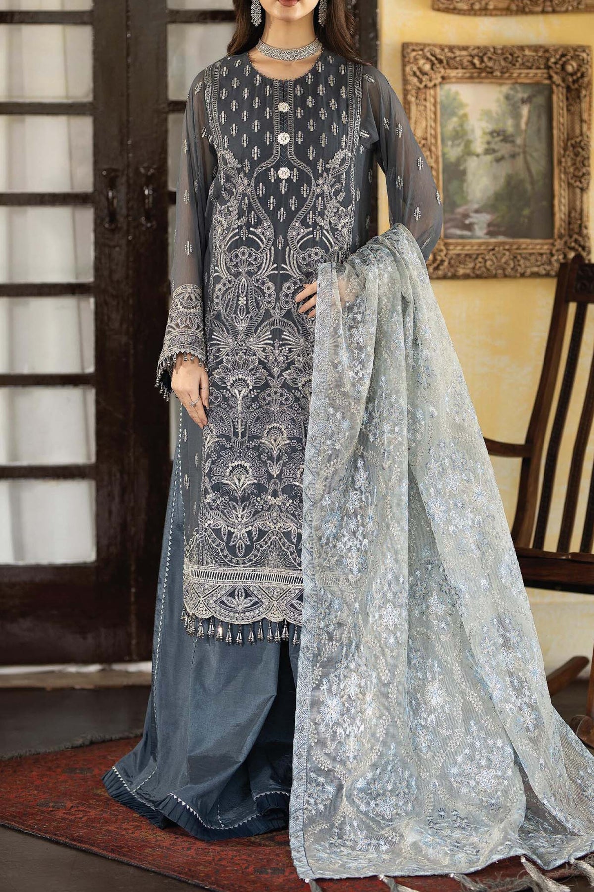 Enliven Majestic by Imrozia Unstitched 3 Piece Luxury Chiffon Collection'2024-M-70-Soleil