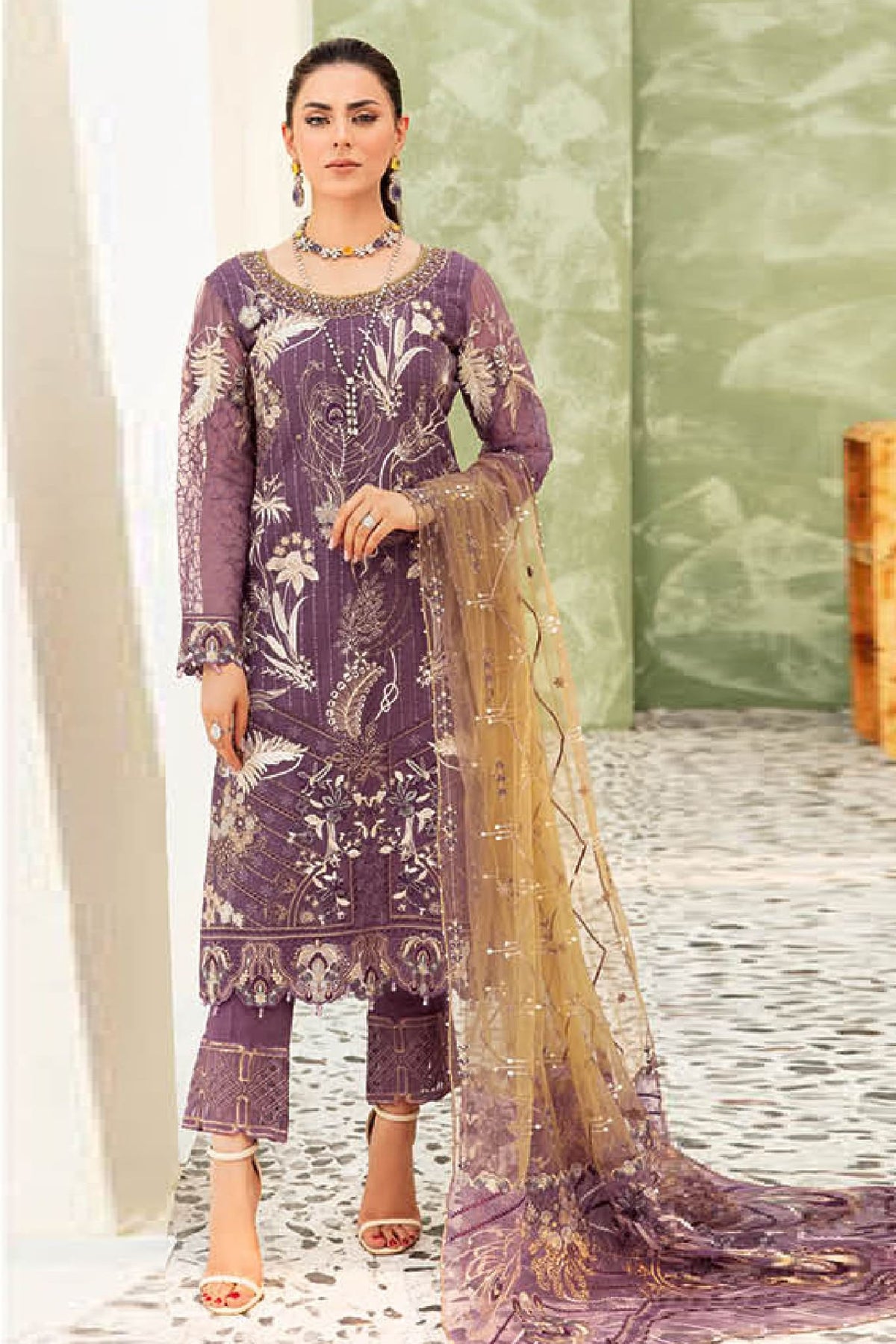 Minhal by Ramsha Unstitched 3 Piece Formal Vol-09 Collection'2023-M-910