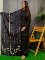 Tng By Md Stole Collection-Jaun Elia Stole (Black & Gold)