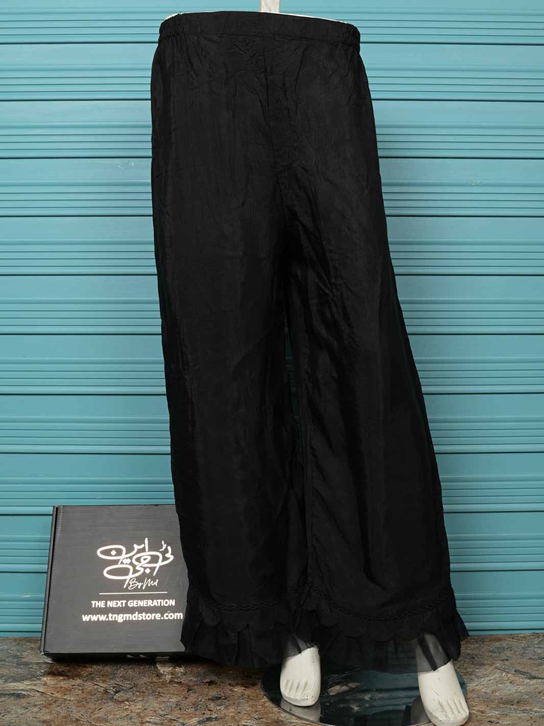 TNG Trouser-Raw Silk Black Collection'2024