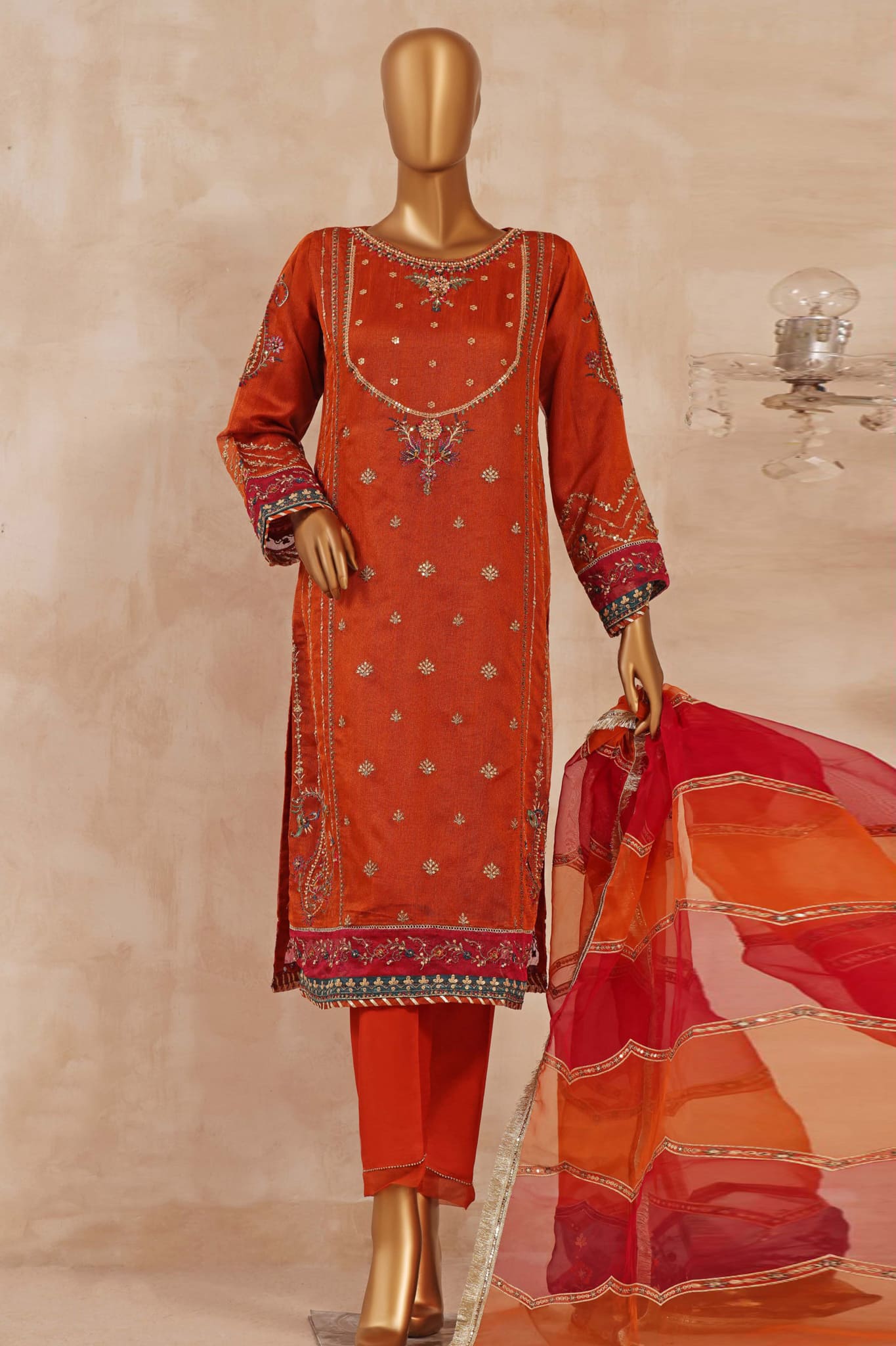 Sada Bahar Stitched 2 Piece Festive Formal Collection'2023-MB-06-Rust