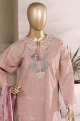 Sada Bahar Stitched 3 Piece Festive Co Ords Emb Cotton Suit-MEK-256 PLUM