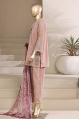 Sada Bahar Stitched 3 Piece Festive Co Ords Emb Cotton Suit-MEK-256 PLUM
