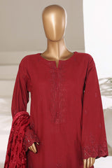 Sada Bahar Stitched 3 Piece Luxury Khaddar Karandi With Palachi Shawl Collection'2025-MEK-251-Rust