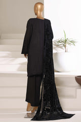 Sada Bahar Stitched 3 Piece Luxury Khaddar Karandi With Palachi Shawl Collection'2025-MEK-253-Black