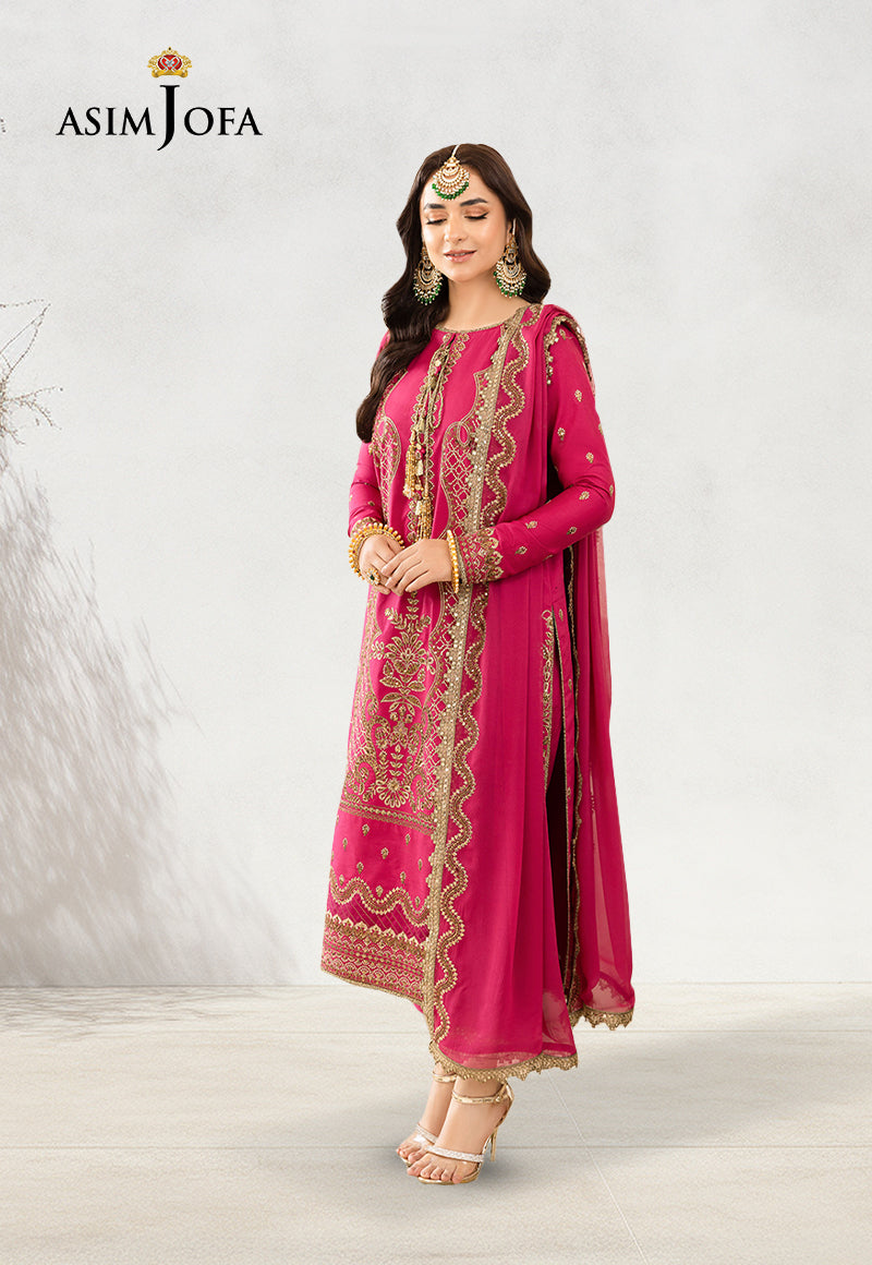 Asim Jofa Limited Edition Pret Ajsmp-28 Embroidered Silk Stitched 3 Pcs