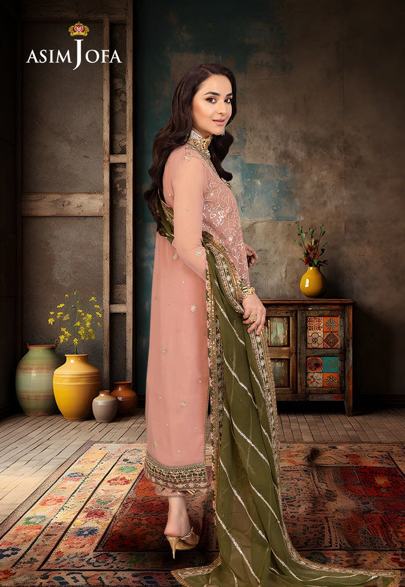 Asim Jofa Mahru, Noorie & Meerub Ajsm-40 Embroidered Chiffon 3 Pcs