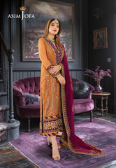 Asim Jofa Mahru, Noorie & Meerub Ajsm-38 Embroidered Chiffon 3 Pcs