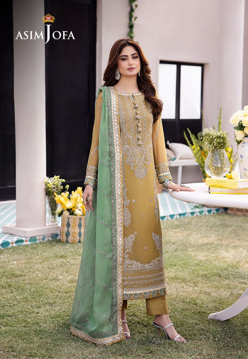 Asim Jofa Designers Limited Edition Ajcfd-16-Xs Embroidered Chiffon 3 Pcs