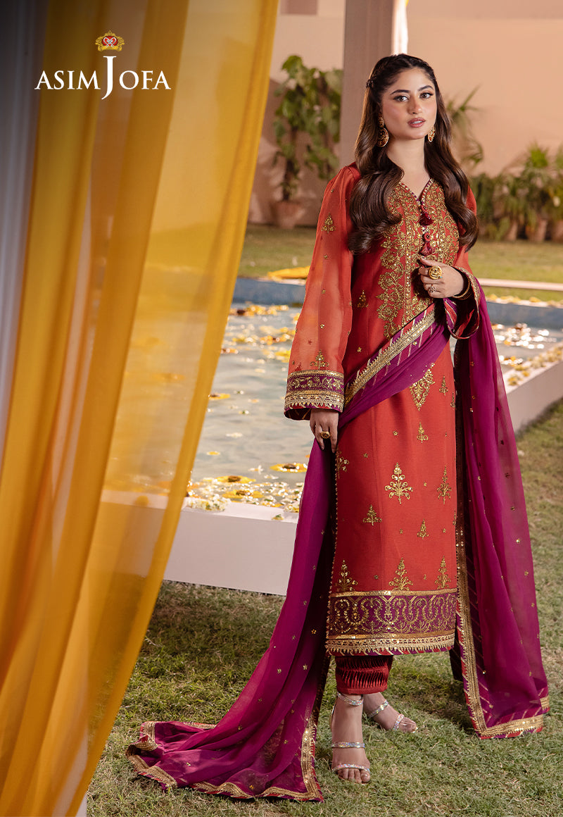 Asim Jofa Dhanak Rang Ajcf-24 Embroidered Chiffon 3 Pcs