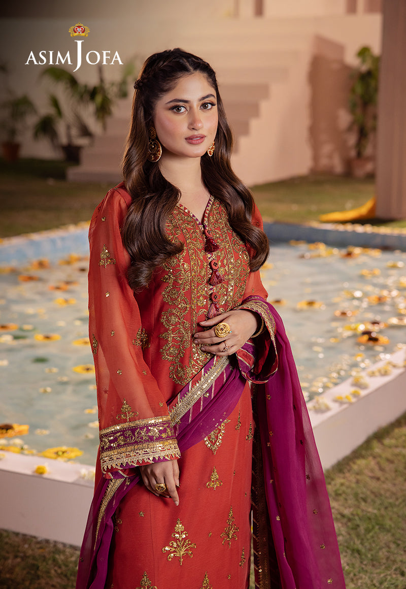 Asim Jofa Dhanak Rang Ajcf-24 Embroidered Chiffon 3 Pcs