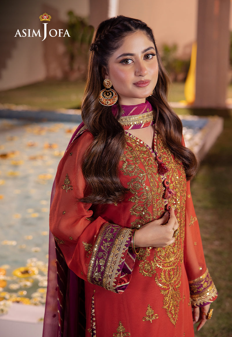 Asim Jofa Dhanak Rang Ajcf-24 Embroidered Chiffon 3 Pcs