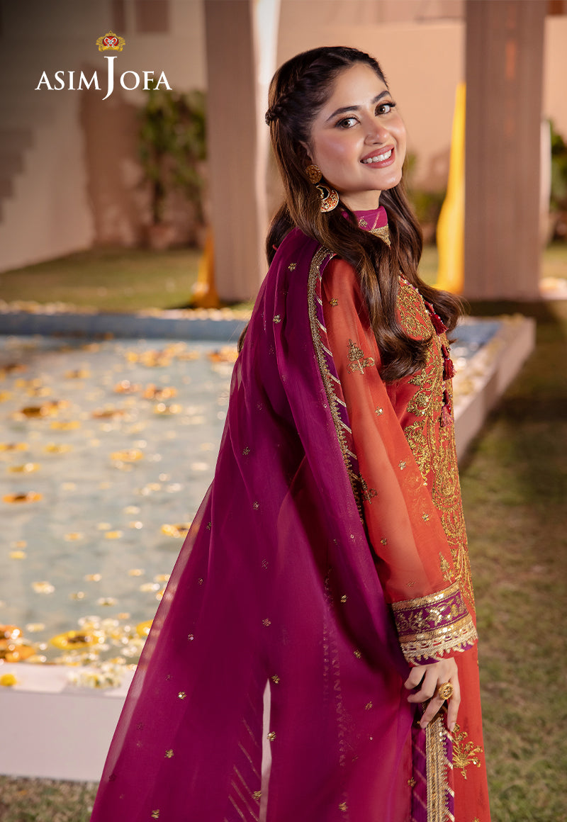 Asim Jofa Dhanak Rang Ajcf-24 Embroidered Chiffon 3 Pcs