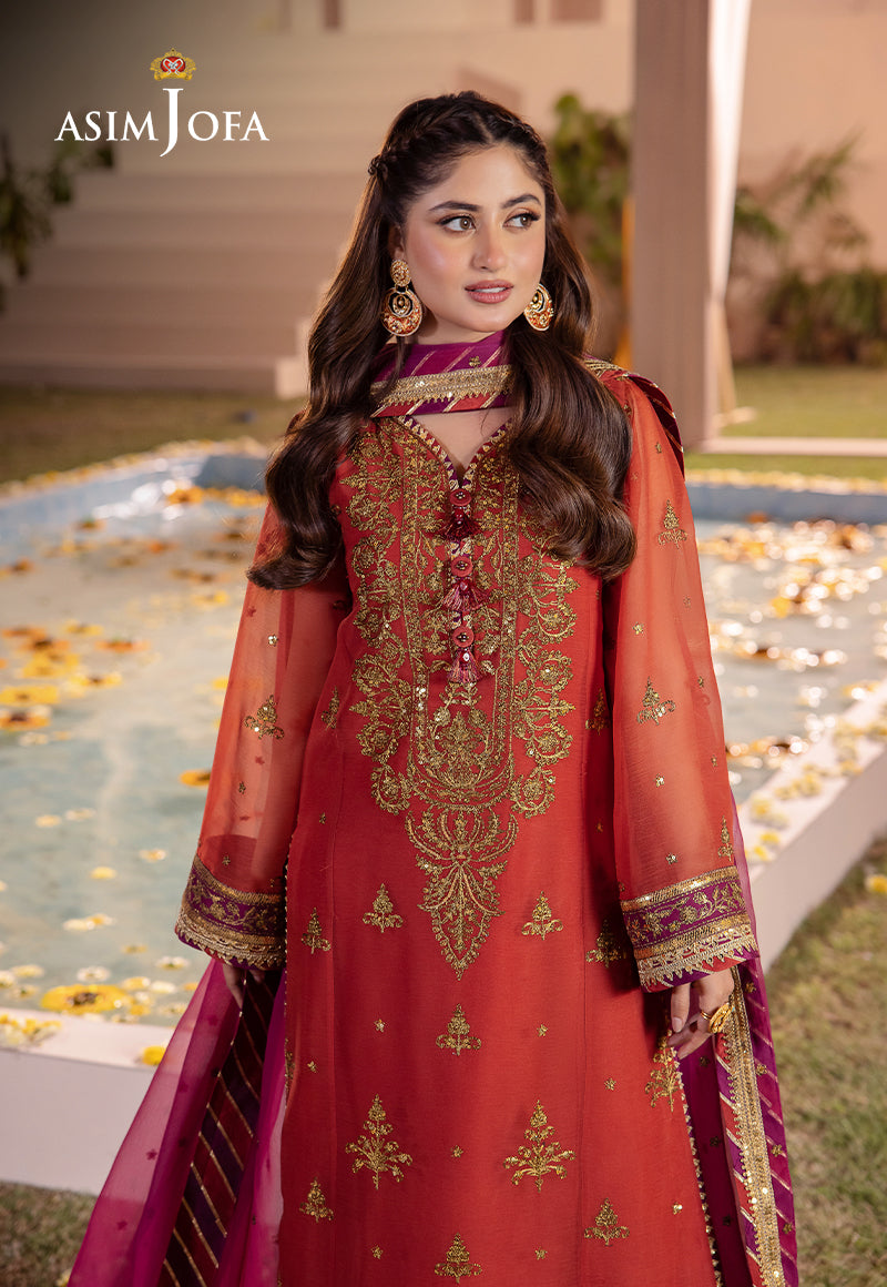 Asim Jofa Dhanak Rang Ajcf-24 Embroidered Chiffon 3 Pcs