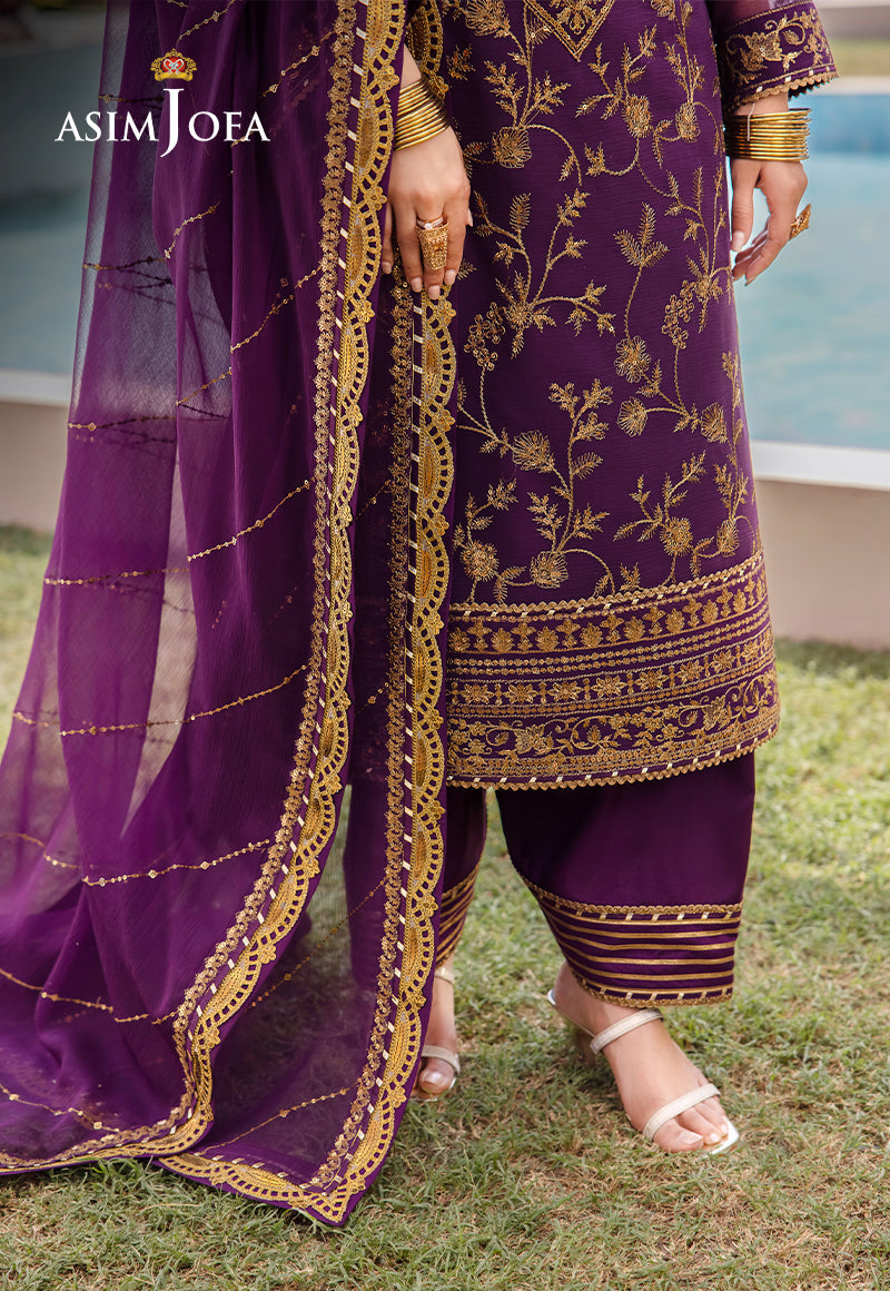 Asim Jofa Designers Limited Edition Ajcfd-08 Embroidered Chiffon  3 Pcs