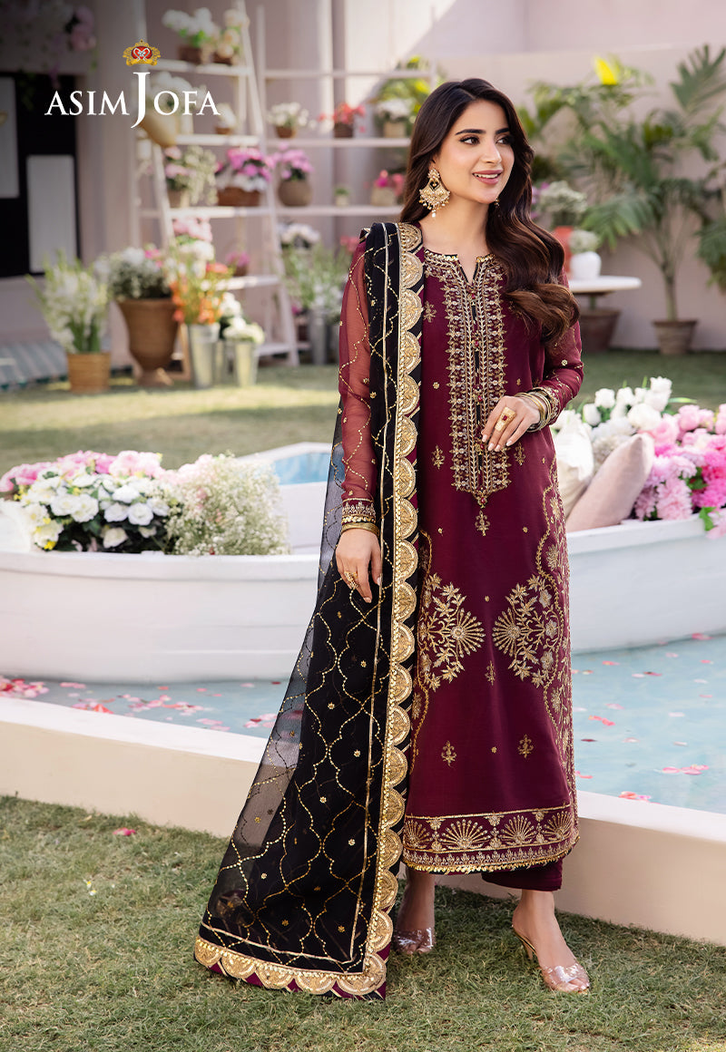 Asim Jofa Dhanak Rang Ajcf-18 Embroidered Chiffon 3 Pcs