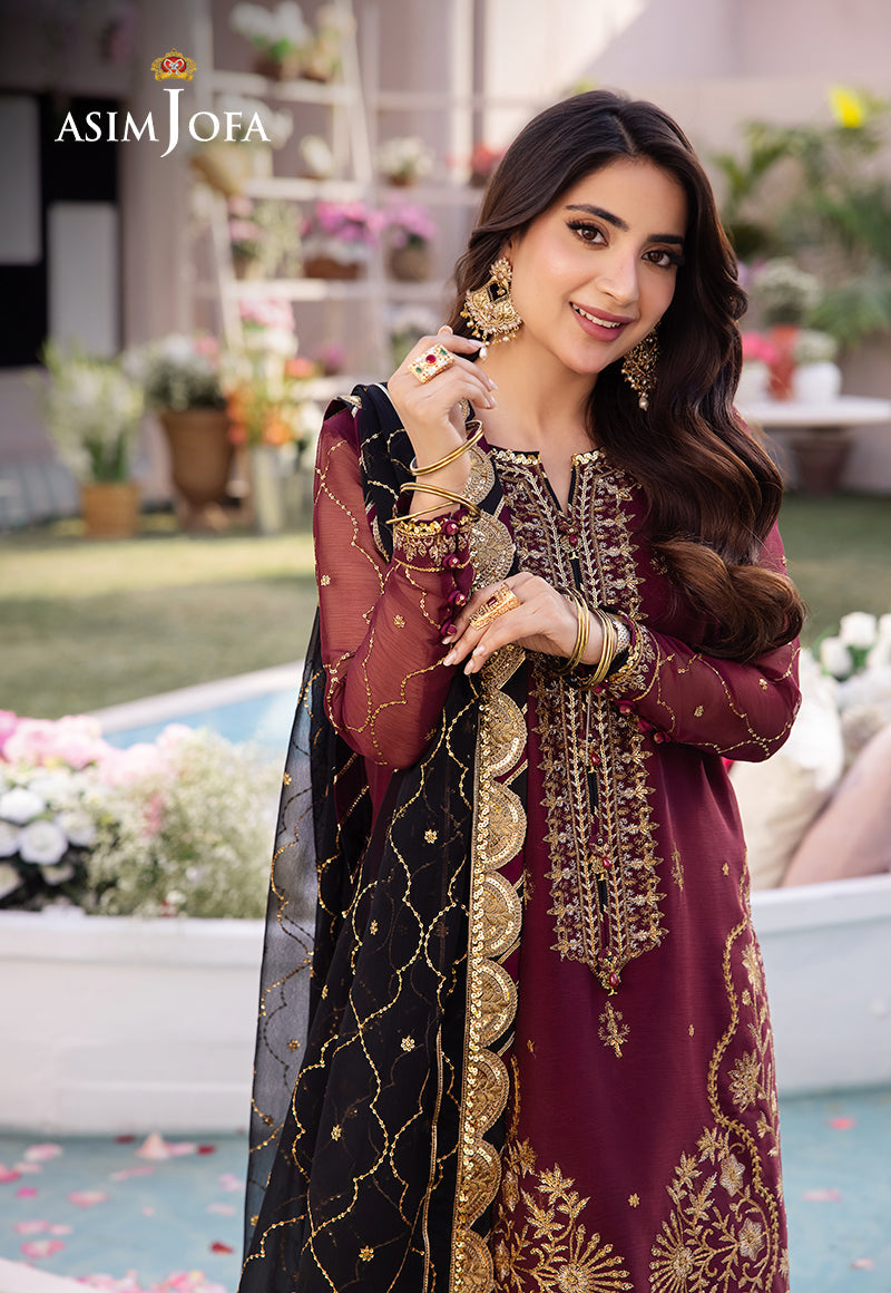 Asim Jofa Dhanak Rang Ajcf-18 Embroidered Chiffon 3 Pcs
