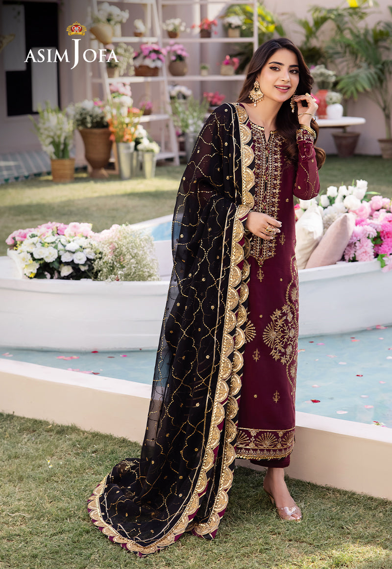 Asim Jofa Dhanak Rang Ajcf-18 Embroidered Chiffon 3 Pcs