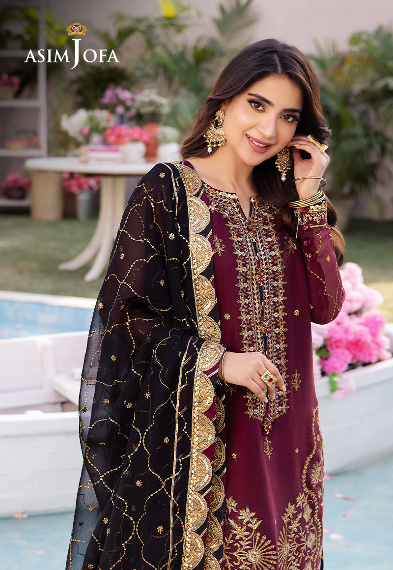 Asim Jofa Dhanak Rang Ajcf-18 Embroidered Chiffon 3 Pcs
