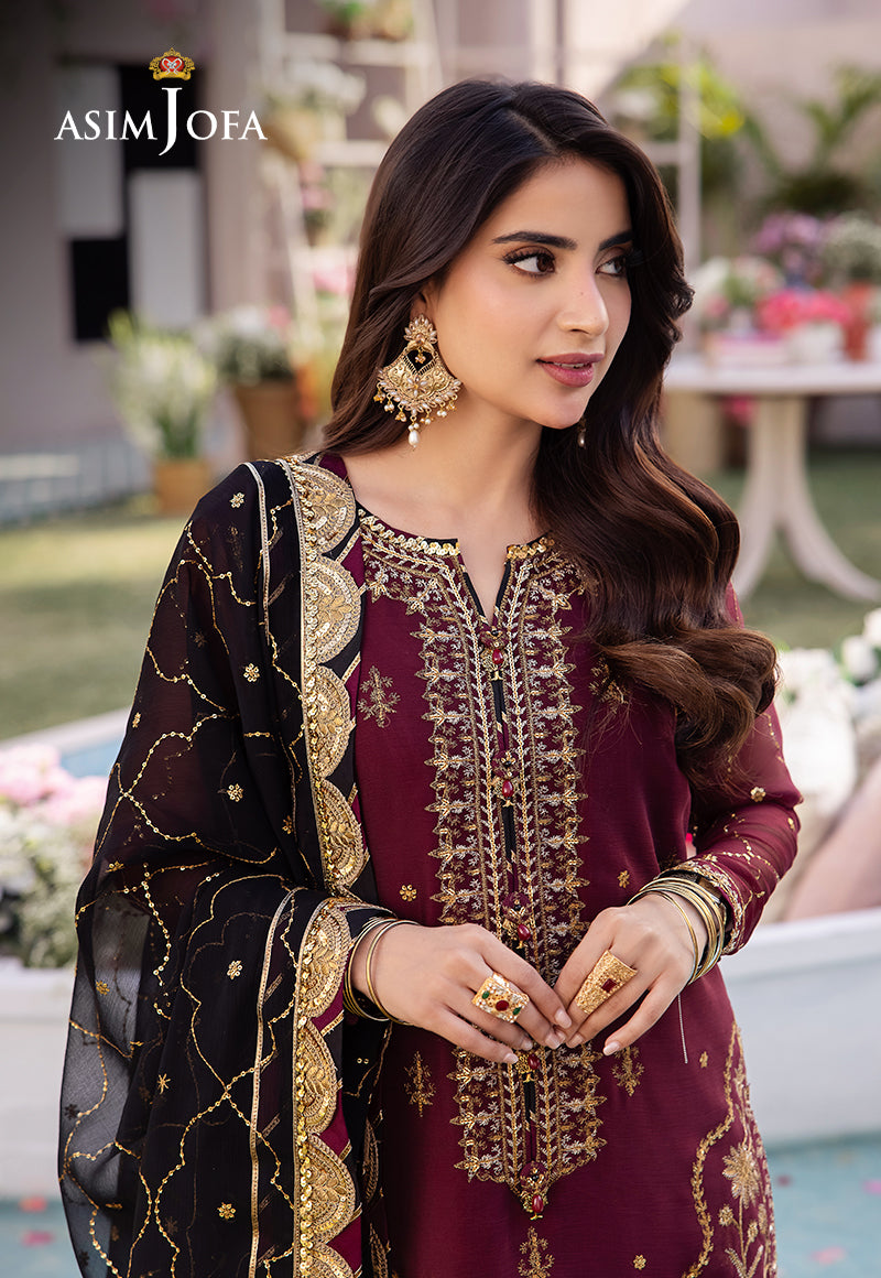 Asim Jofa Dhanak Rang Ajcf-18 Embroidered Chiffon 3 Pcs