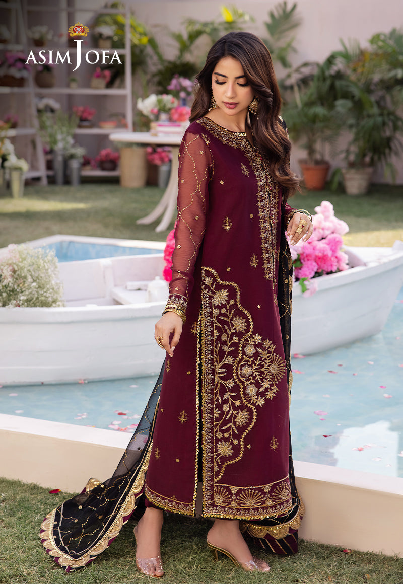 Asim Jofa Dhanak Rang Ajcf-18 Embroidered Chiffon 3 Pcs