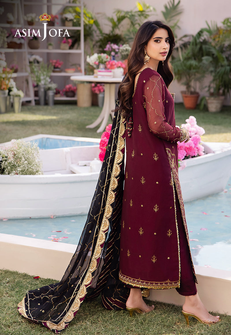 Asim Jofa Dhanak Rang Ajcf-18 Embroidered Chiffon 3 Pcs