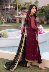 Asim Jofa Dhanak Rang Ajcf-18 Embroidered Chiffon 3 Pcs